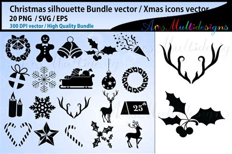 christmas svg silhouette bundle / christmas svg silhouette bundle By ...