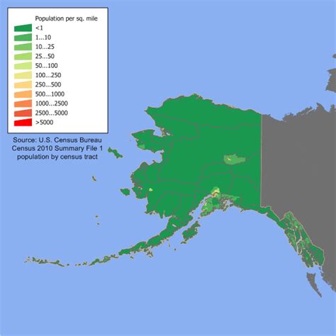 Alaska Population Density Map | Time Zones Map