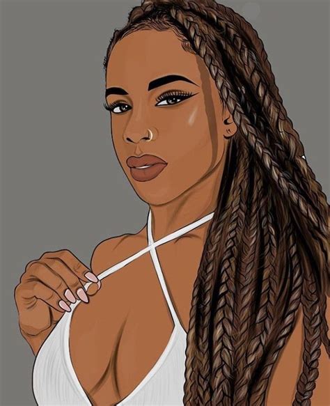 Pin de +33 7 em Animation | Arte com cabelo natural, Desenho de mulher negra, Desenho de trança