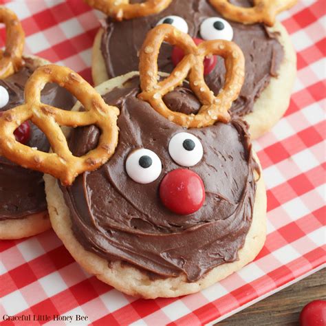 Rudolph the Red-Nosed Reindeer Sugar Cookies - Graceful Little Honey Bee