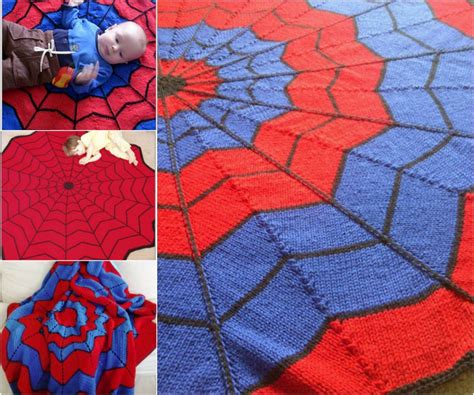 Spiderman Knitted Blanket Free Pattern | The WHOot | Spiderman blanket ...