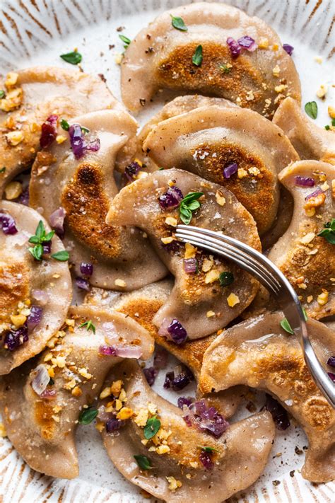 Vegan gluten-free pierogi with mushrooms - Lazy Cat Kitchen