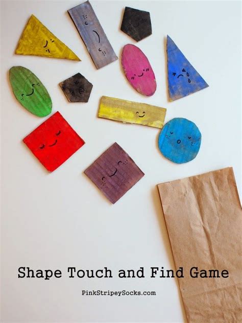 Shape Touch and Find Game: A great way to teach shapes and math to little kids! #preschool #efl ...