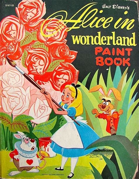 Disneys Alice In Wonderland Paint Book Whitman Vintage 1951 | Alice in wonderland paintings ...