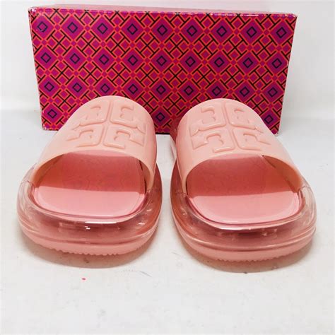 Tory Burch Bubble Jelly Pink Salt / Pink Women's Slide Sandals Size 8 B ...