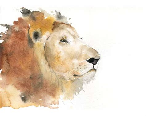 Lion Watercolor Fine Art Print Lion Art Patrick the Lionhearted Nursery Art Boy Nursery Girls ...