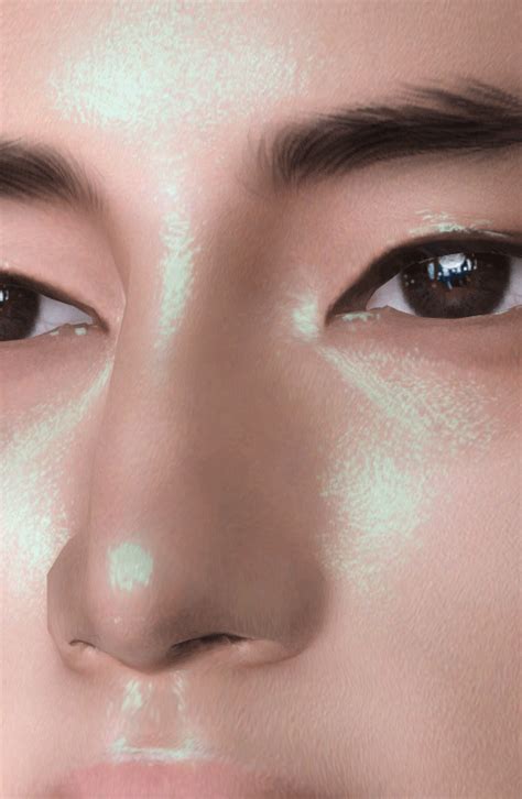 a close up of a woman's face with white powder on her cheek and eyes