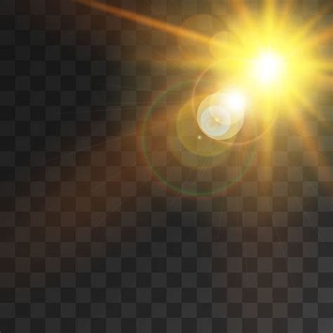 Sun Ray Effect Vector PNG Images, Creative Sun Light Effect With Sun Rays And Bokeh Composition ...