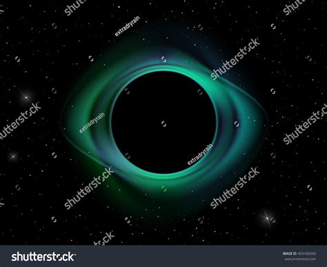 Vector Illustration Black Hole Makes Radiation Stock Vector (Royalty ...