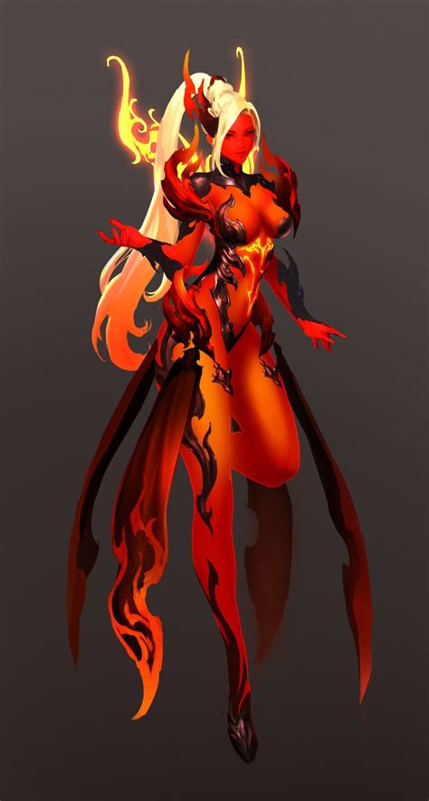 Aion Fire form female | Concept art characters, Character design, Dark fantasy art