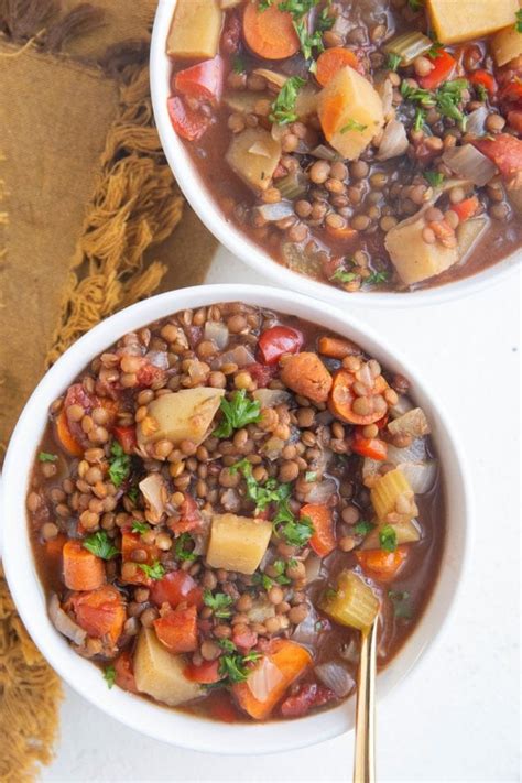 Slow Cooker Lentil Soup - The Roasted Root