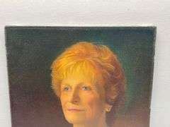 Vintage Oil on Canvas Society Portrait of Woman - Dixon's Auction at Crumpton
