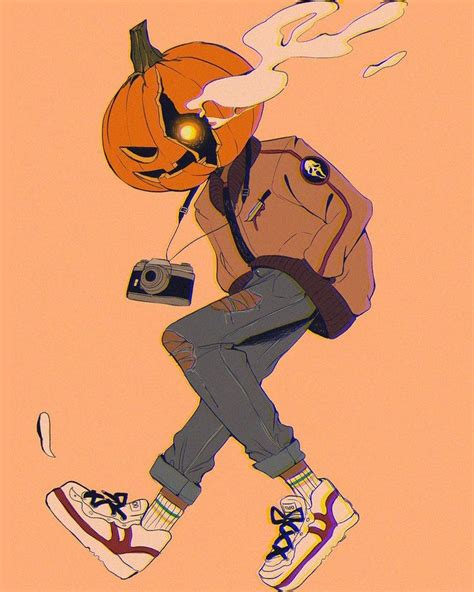 Aesthetic Pumpkin Head Anime | Character art, Character design sketches ...