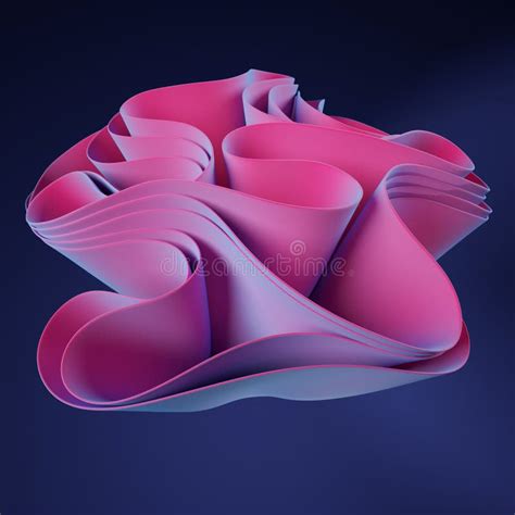 Abstract Wavy Shape with Pink and Blue Neon Gradient Hues. Stock ...