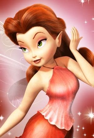 a cartoon fairy with red hair and green eyes