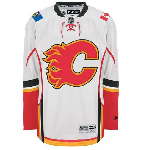 Calgary Flames Official Away Reebok Premier Replica NHL Hockey Jersey | Calgary flames, Nhl ...