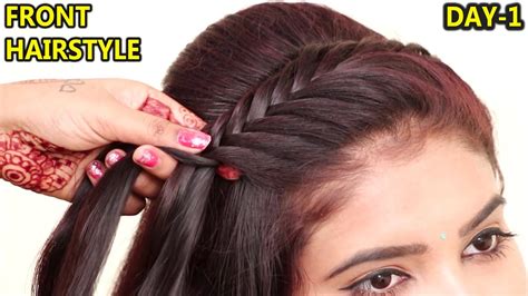 Most Beautiful Front Hairstyle for Girls | Front hairstyle | Easy Party ...