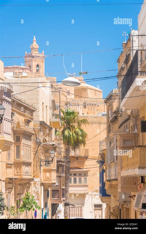 Street view of Victoria town center, Malta Stock Photo - Alamy