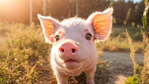 Premium AI Image | Cute little pig on the farm