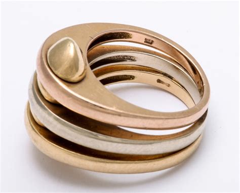 Bulgari Triple Gold Ring For Sale at 1stDibs