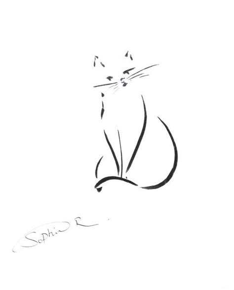 Cat Minimalist Drawing Original Drawing Cat Black and by CanotStop, $20 ...