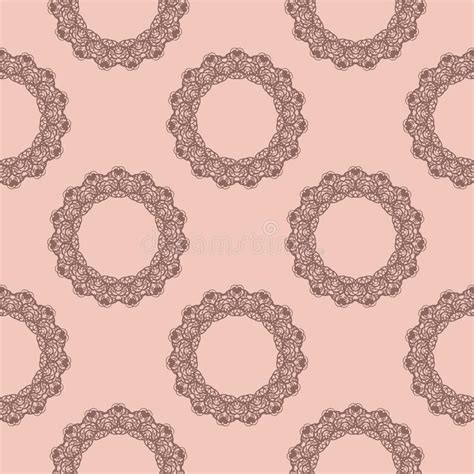 Seamless Pink Pattern with Vintage Ornament. Stock Vector - Illustration of shapes, vector ...
