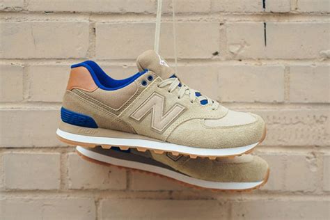 New Balance 574 (Tan/Blue) - Sneaker Freaker