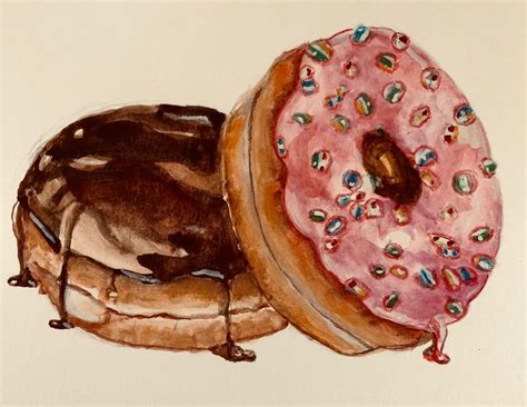 donut watercolor | Watercolor, Donuts, Food