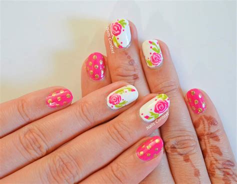 Nails Context: Pink Flowers