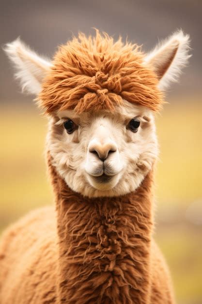 Premium AI Image | a close up of a brown alpaco