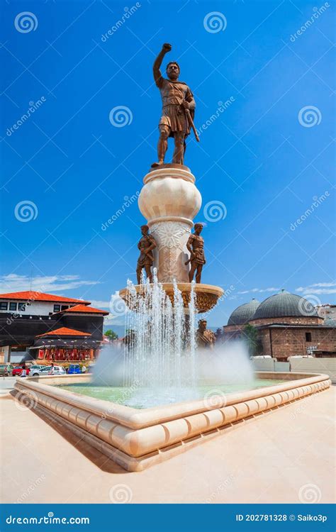 Philip II Macedon King Statue, Skopje Stock Photo - Image of view ...