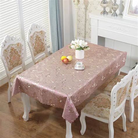 Jacquard Printed Flower Tablecloth Pattern Tablecloth PVC Rectangular ...