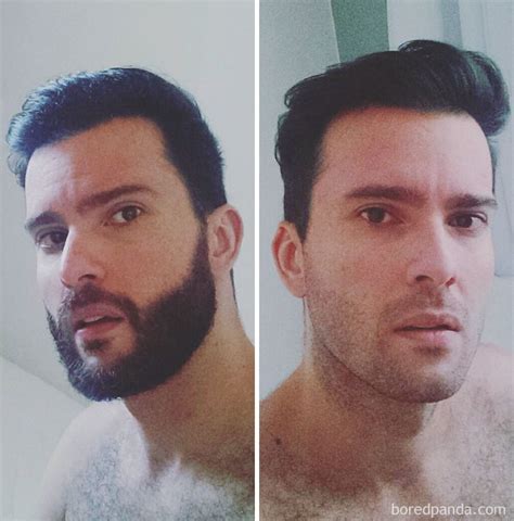 Before And After Shave Beard Before And After, Before And After Shaving, Hairy Men, Bearded Men ...