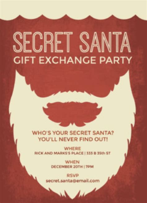 Secret Santa Invite Template