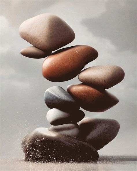 Huge Collection Of Balancing Stones Stone Balance, No 02 Painting by ...