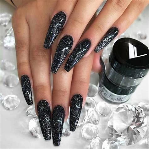 Black Sparkly Nails