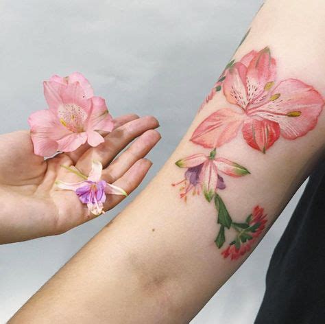 Fuchsia flower tattoos by Rita (With images) | Realistic flower tattoo ...