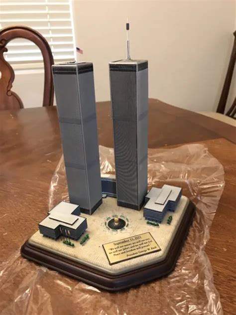 DANBURY MINT TWIN Towers 9/11 Commemorative World Trade Center Model In Box $217.50 - PicClick