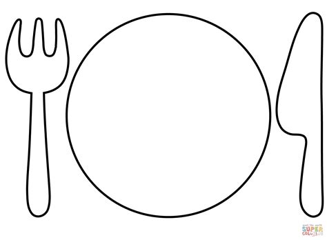 Fork and Knife with Plate Emoji coloring page | Free Printable Coloring ...