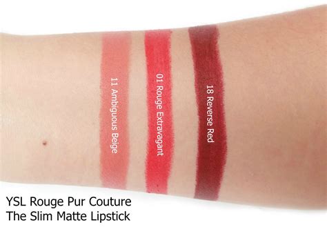 YSL Rouge Extravagant (01) Rouge Pur Couture The Slim Matte Lipstick Review Swatches | atelier ...