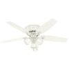 Shop Hunter Builder Low Pro 52-in Snow White Indoor Flush Mount Ceiling Fan with Light Kit at ...