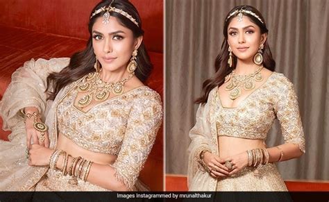 Mrunal Thakur Takes Over Wedding Dressing In A Spectacular Ivory Lehenga