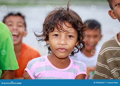 Portrait of Aeta Tribe Little Girl Near Mount Pinatubo on Aug 27, 2017 ...