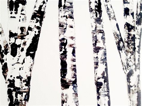 Black And White Birch Tree Painting Art Sale by AndreasArtandSoul