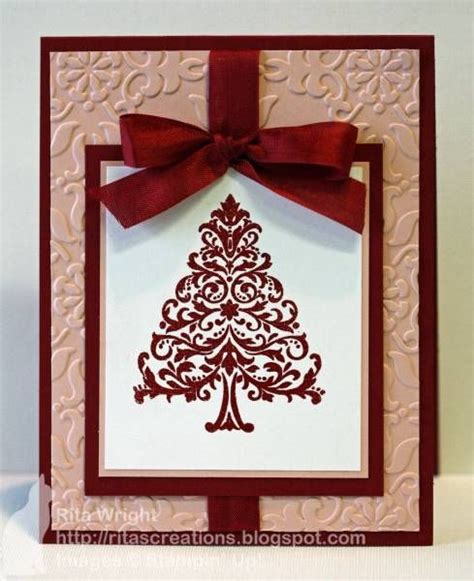greetings cards - I have a stamp like this. very pretty idea | Christmas cards handmade ...