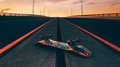 Skate, Ponte, Pôr Do Sol - Papel de Parede para Celular