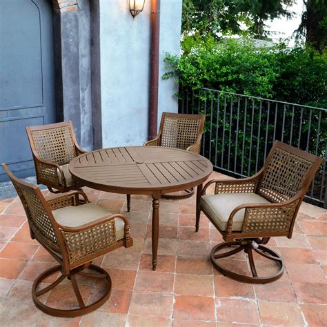 Round Table Patio Set : Patio Furniture Dining Set Cast Aluminum 48" Round Table ... - Stainless ...