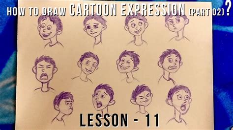 Lesson 11 - How To Draw Cartoon Expression from different Direction (Par... | Cartoon expression ...