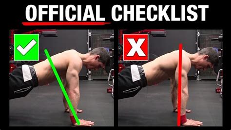 The Official Push-Up Checklist (AVOID MISTAKES!) - YouTube | Workout programs, Workout program ...