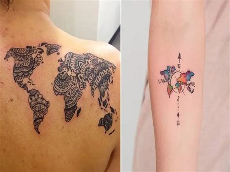 Earth Globe Tattoo Designs